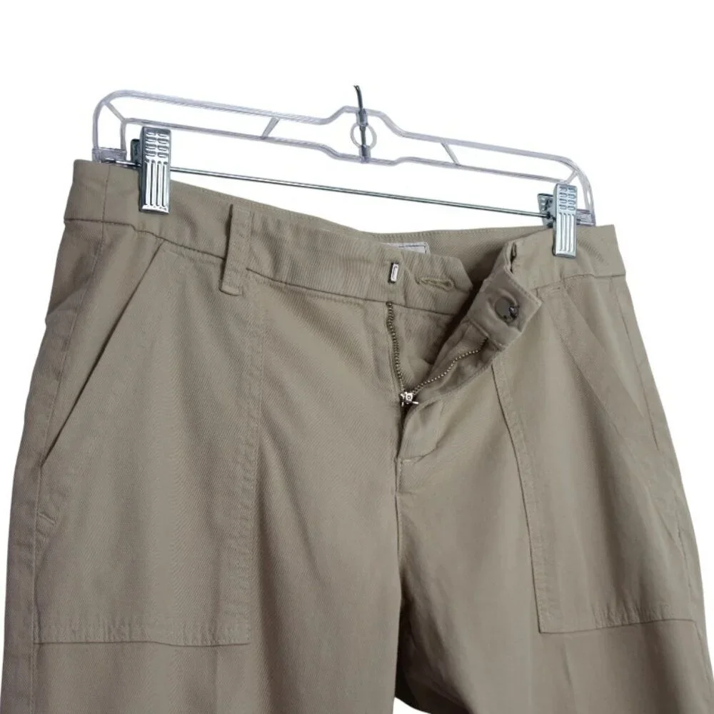 Frank & Eileen Ankle Pants in Italian Peached Tan Khaki Twill Cotton Size 6 - Picture 3 of 9